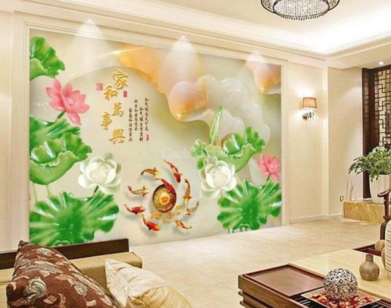 gạch tranh hoa sen Tạo Điểm Nhấn Trong Thiết Kế