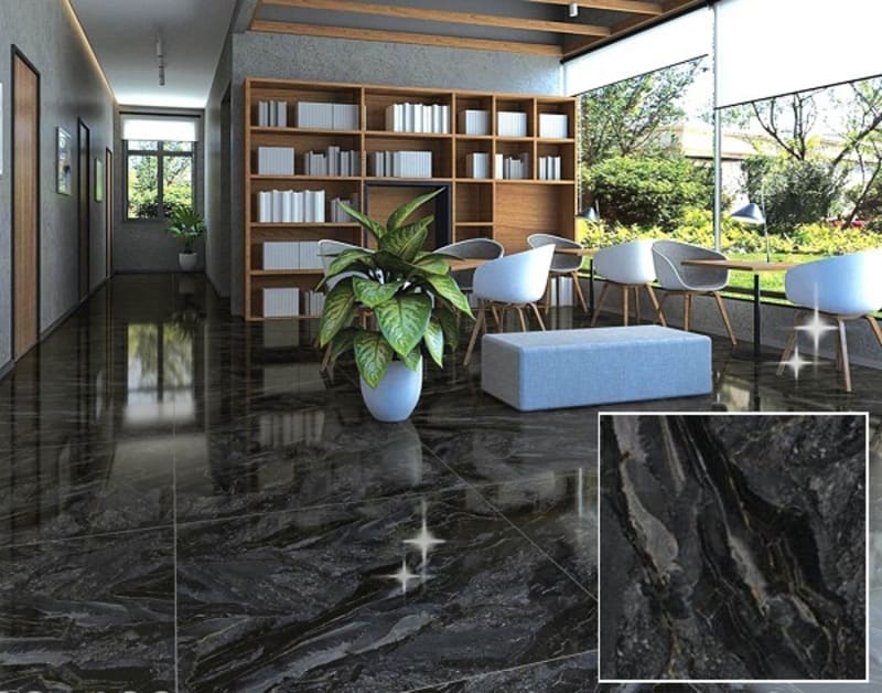 Mẫu gạch giả đá hoa cương vân đen