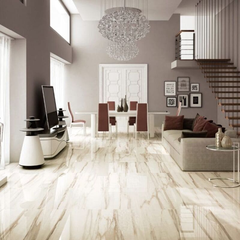 Gạch lát nền trang trí phòng khách