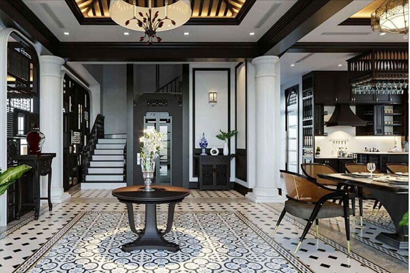 Gạch lát nền trang trí phòng khách