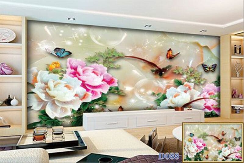 Tranh Gạch Hoa Sen Màu Sắc Sặc Sỡ