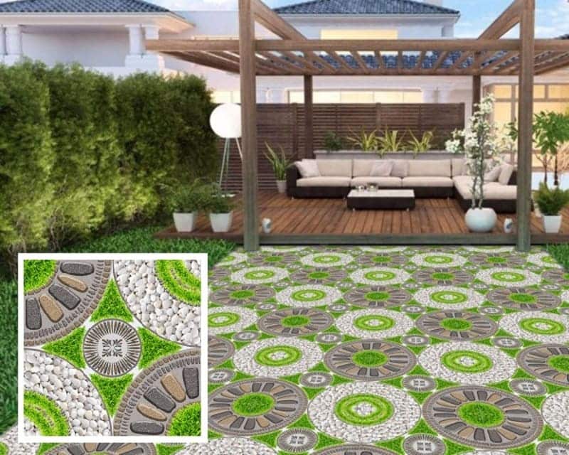Gạch biệt thự Lát Sân Vườn Mosaic