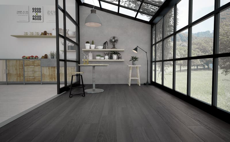 Gạch Vân Gỗ Màu Xám Đậm