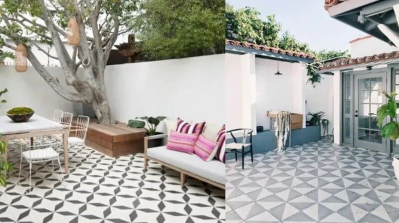 Gạch Lát Vân Đá Trắng Đen