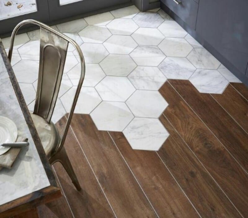 Gạch Giả Gỗ Kết Hợp Với Gạch Khác