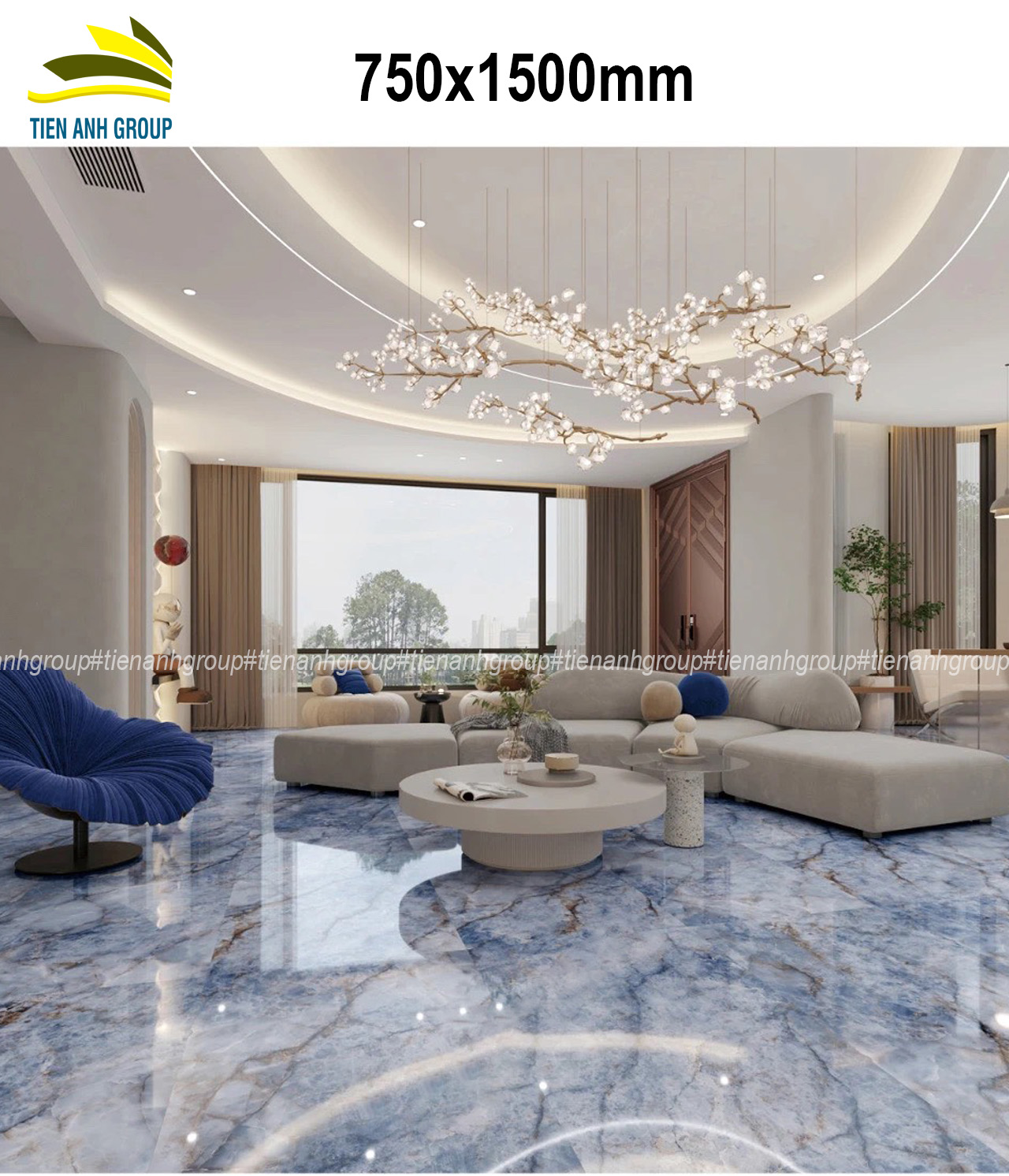 Gạch Vân Đá Marble 750x1500