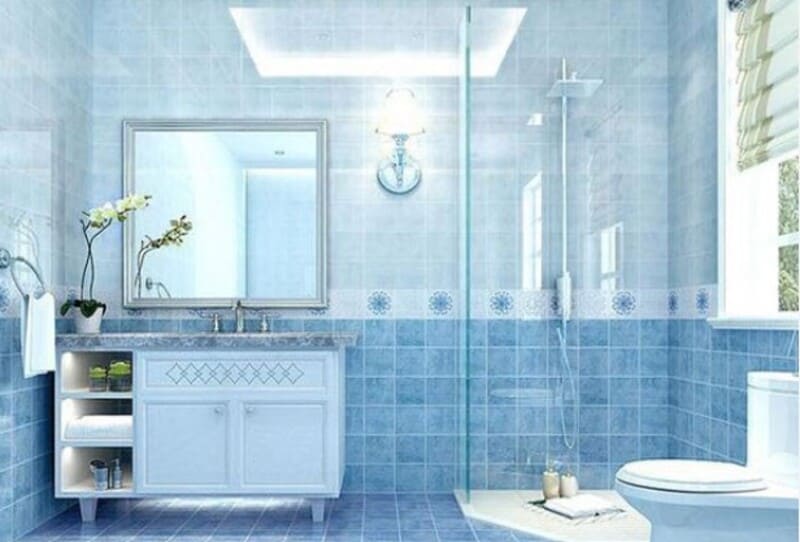 Gạch lát nền màu xanh dương phù hợp với những không gian nào?