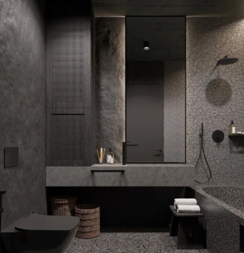 Gạch Terrazzo màu đen