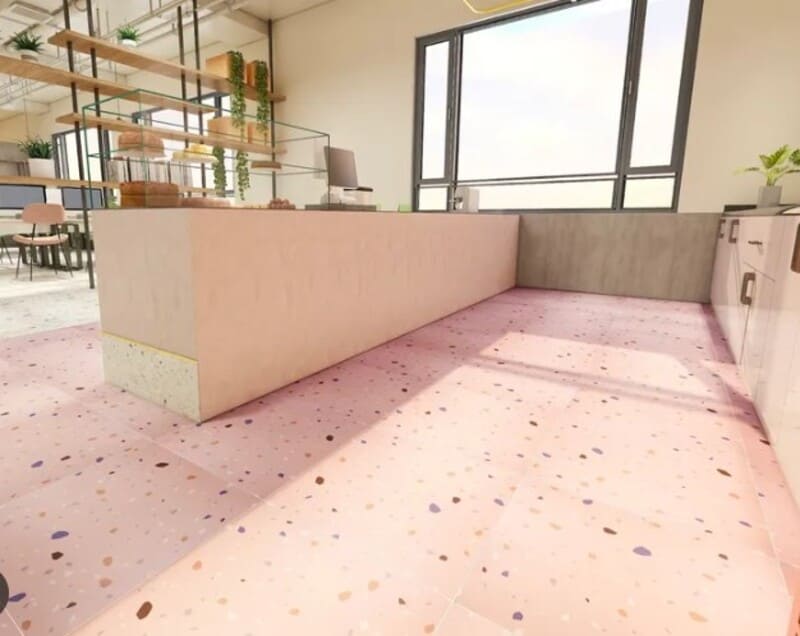 Gạch Terrazzo màu hồng pastel