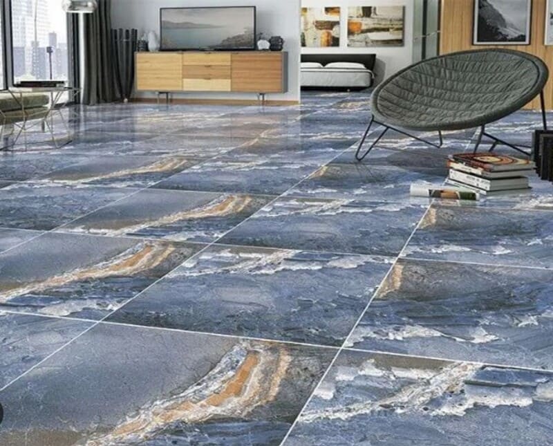 Gạch lát nền xanh dương vân đá tự nhiên