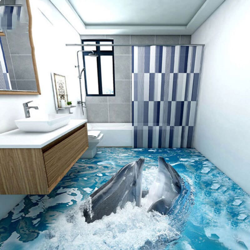 Gạch lát nền xanh dương 3D