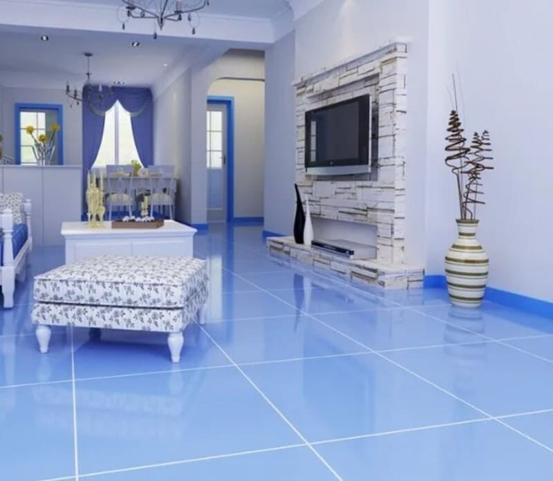 Gạch lát nền xanh dương kính bóng