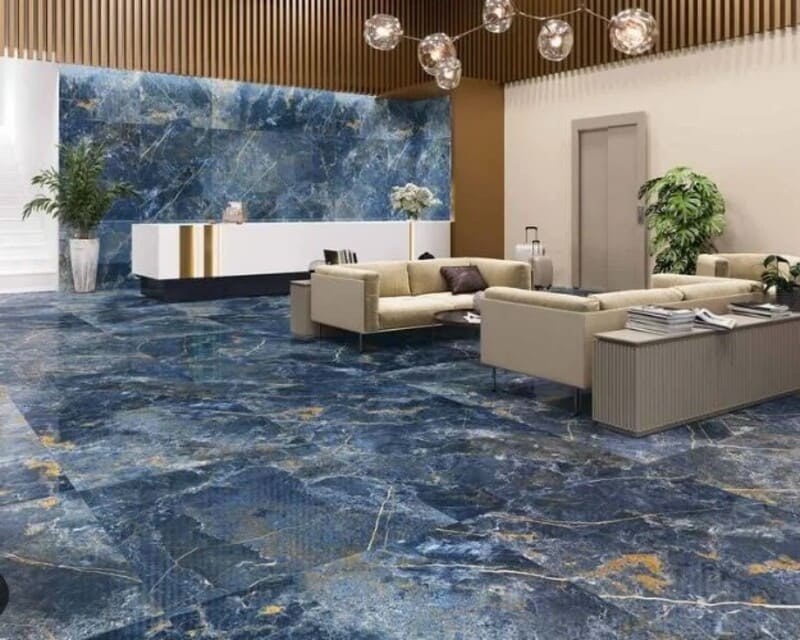 Gạch lát nền xanh dương mờ