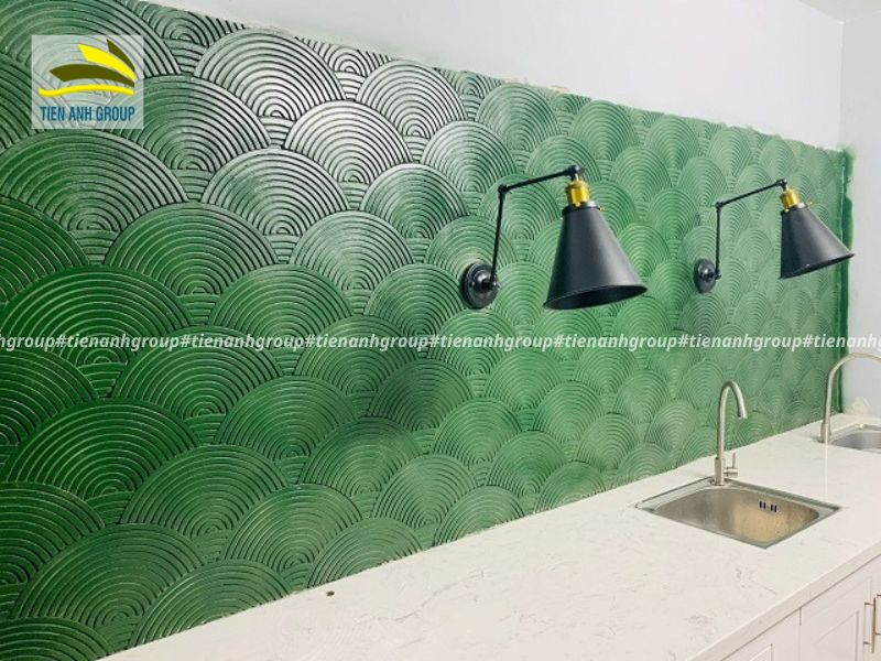 Gạch ốp màu xanh lá cây