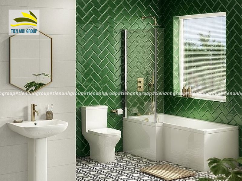 Gạch ốp tường màu xanh ngọc