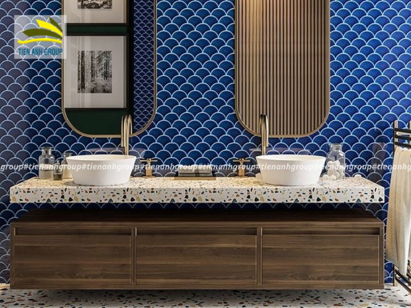 Gạch lát nền màu xanh dương