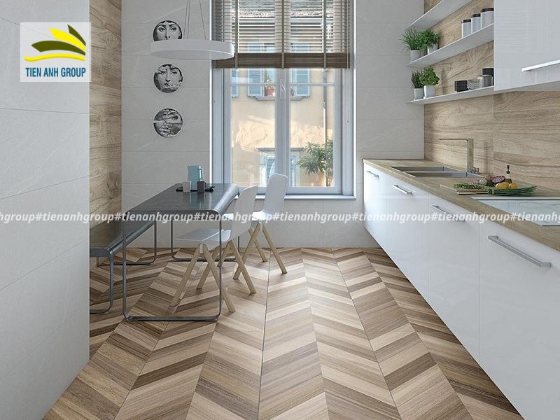 Mẫu gạch giả gỗ ốp tường, lát nền