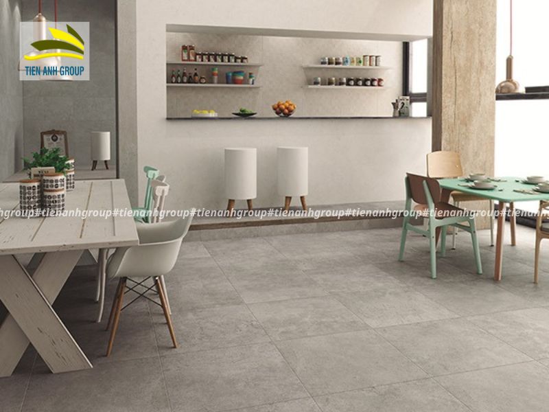Gạch lát nền xám trơn