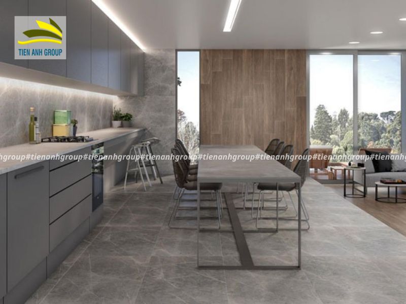 Gạch lát nền xám bóng kiếng