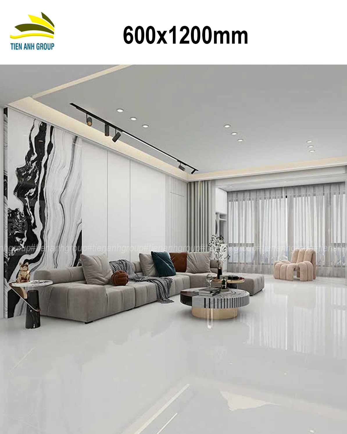 Gạch Vân Đá Marble 60x120 0105