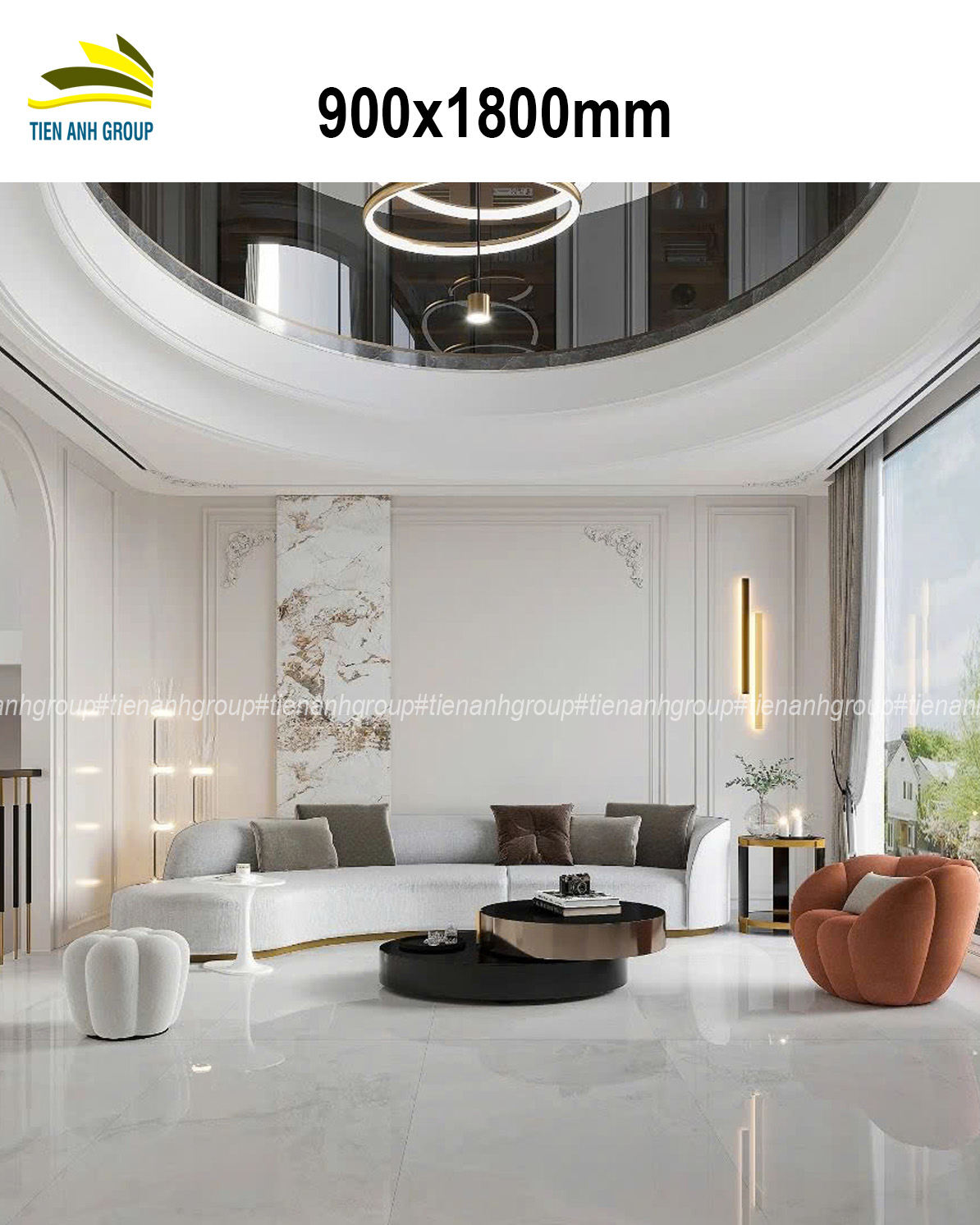 Gạch Vân Đá Marble 900x1800 91