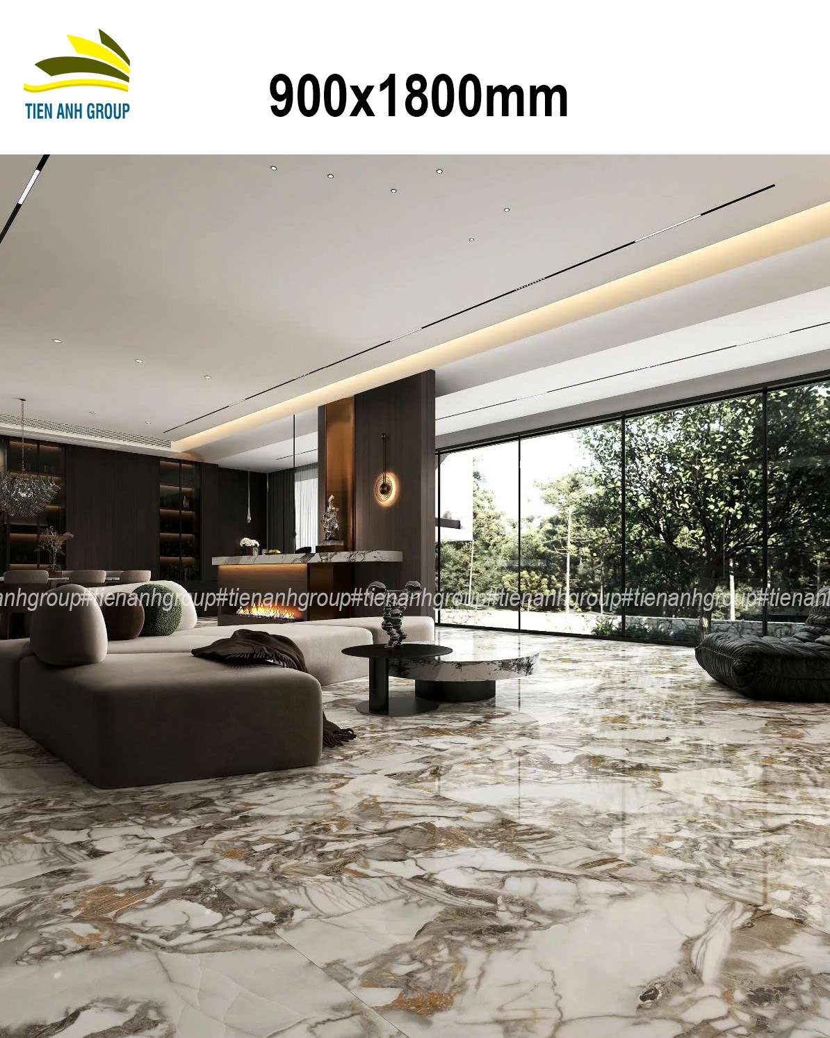 Gạch Vân Đá Marble 900x1800 74