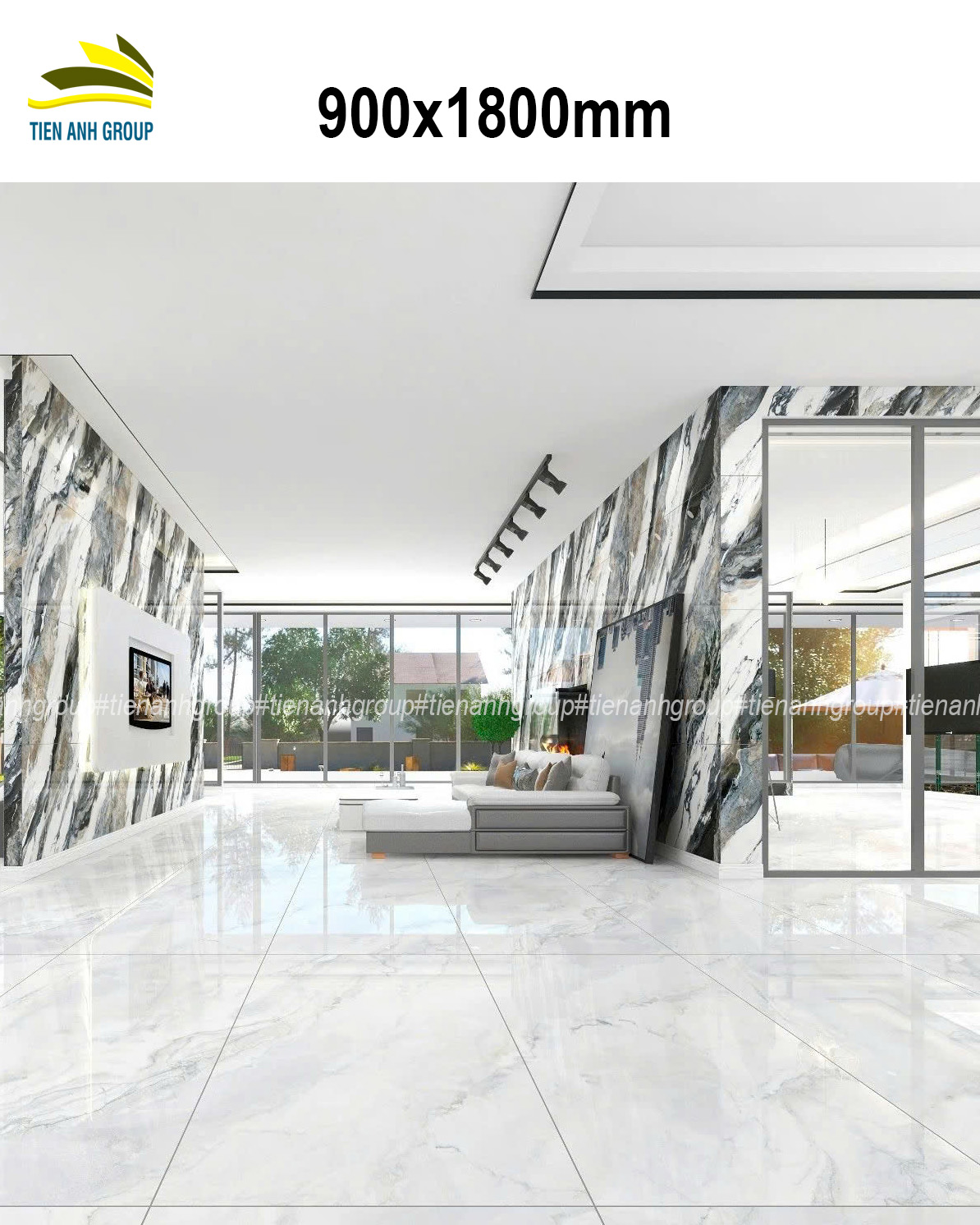 Gạch Vân Đá Marble 900x1800 110
