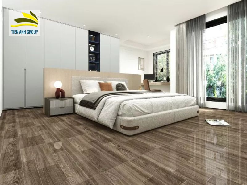 Gạch vân gỗ tối màu